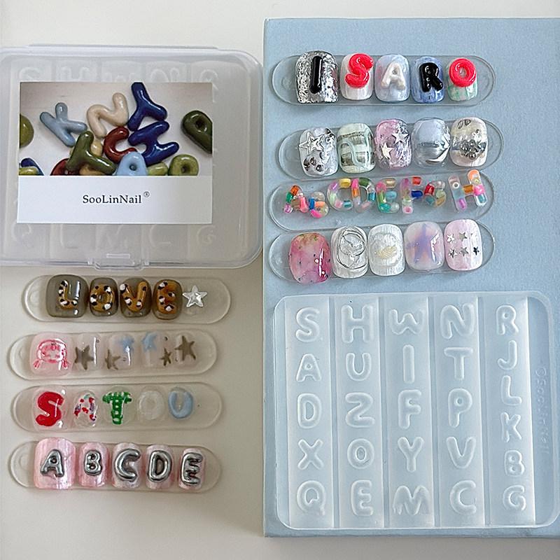 Resin Art Templates Free - Silicone Alphabet Nail Art Mold Non