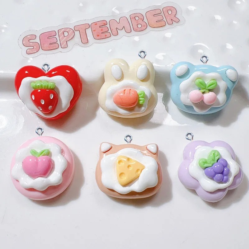 Resin Art Jewelry Kit - 10Pcs Simulation Cute Fruit Cake Resin