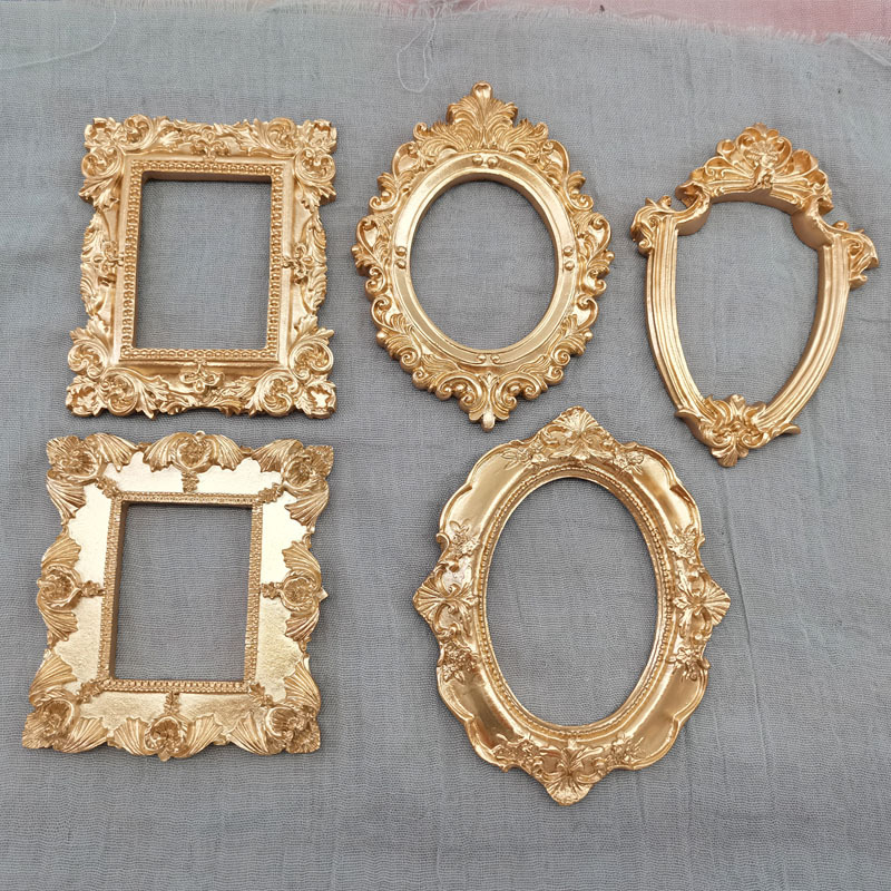 Resin Art Photo Frame - Mini gold small photo frame shooting