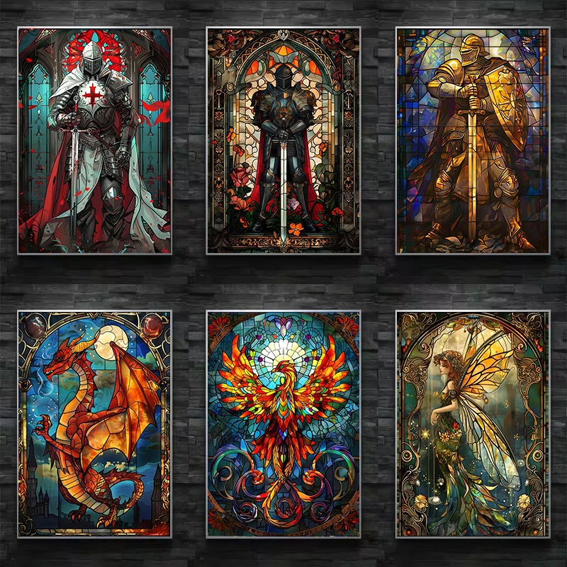 Resin Art And Deco - Fantasy Stained Glass Poster Print Golden