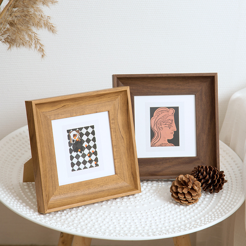 Resin Art Photo Frame - Minimalist Square Photo Frame Versatile Display
