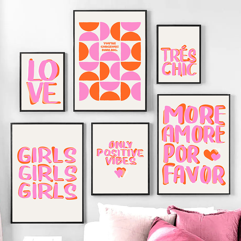 Resin Art And Deco - Nordic Only Positive Vibes Girls Pink