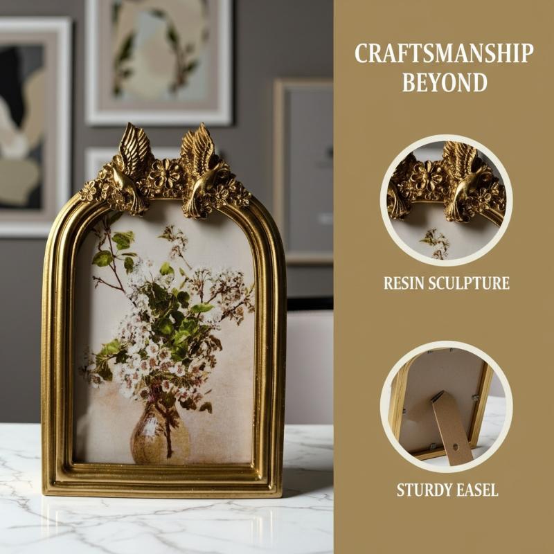 Resin Art Photo Frame - For Desk Wall Decoration Oval Photo