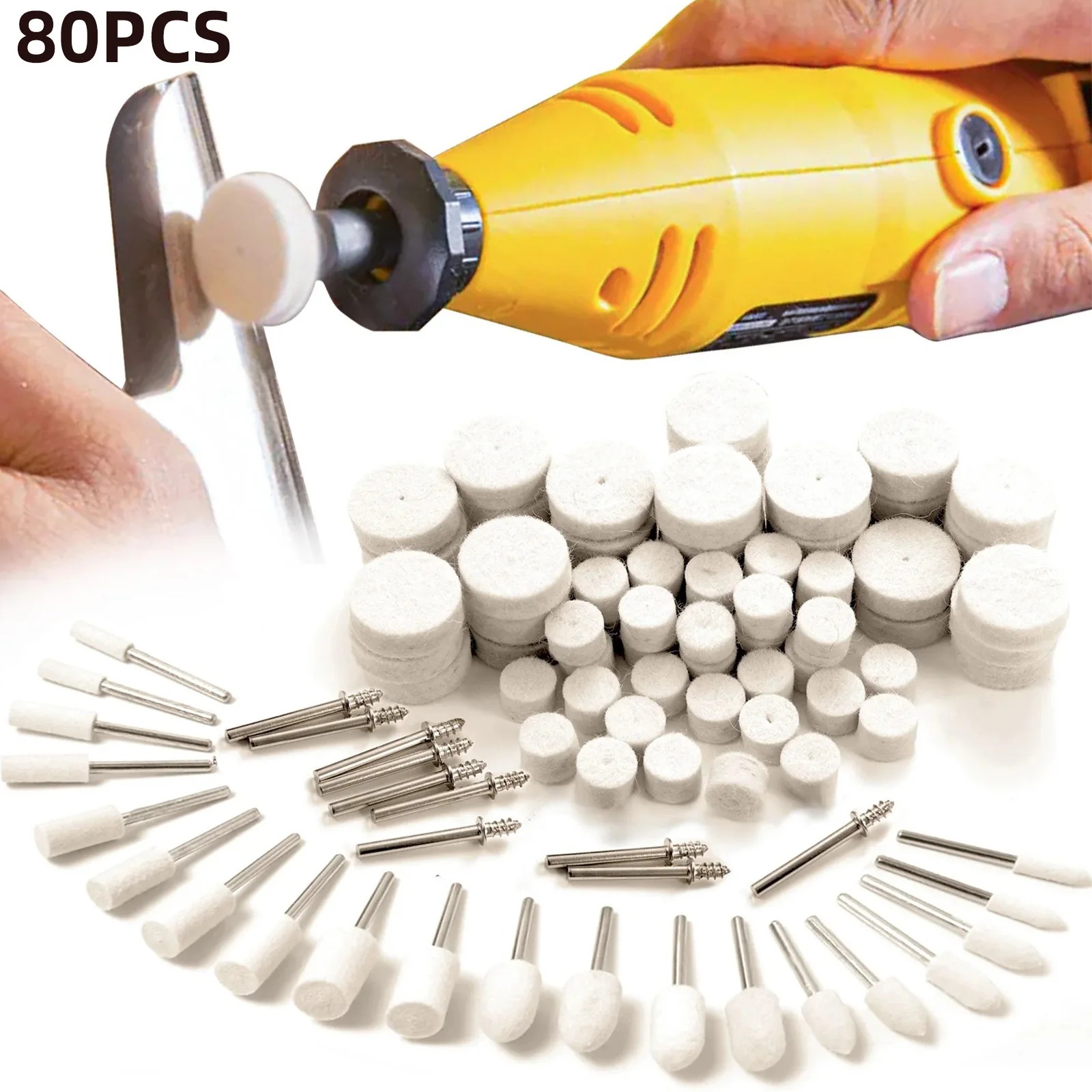 Resin Art Set - 80PCS Wool Felt Buffing Wheel Kit,