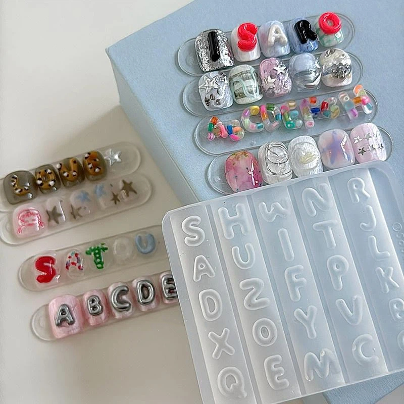 Silicone Alphabet Nail Art Mol - Resin Art Templates Free recension och pris