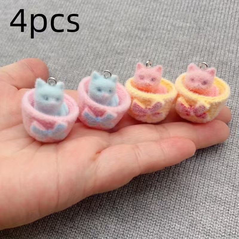 4pcs 3D plush resin cat pendan - Resin Art Jewelry Kit recension och pris