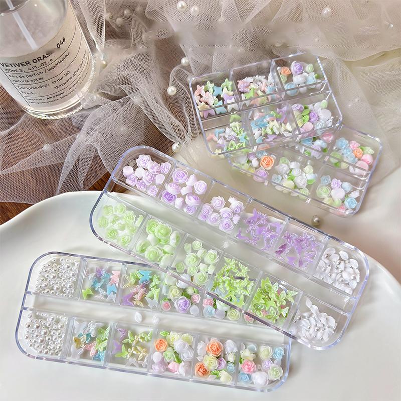 3D Nail Art Decoration Kit 6 1 - Resin Art Using Flowers recension och pris