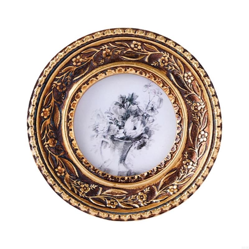 Antique Bronze Gold Round Phot - Resin Art Photo Frame recension och pris