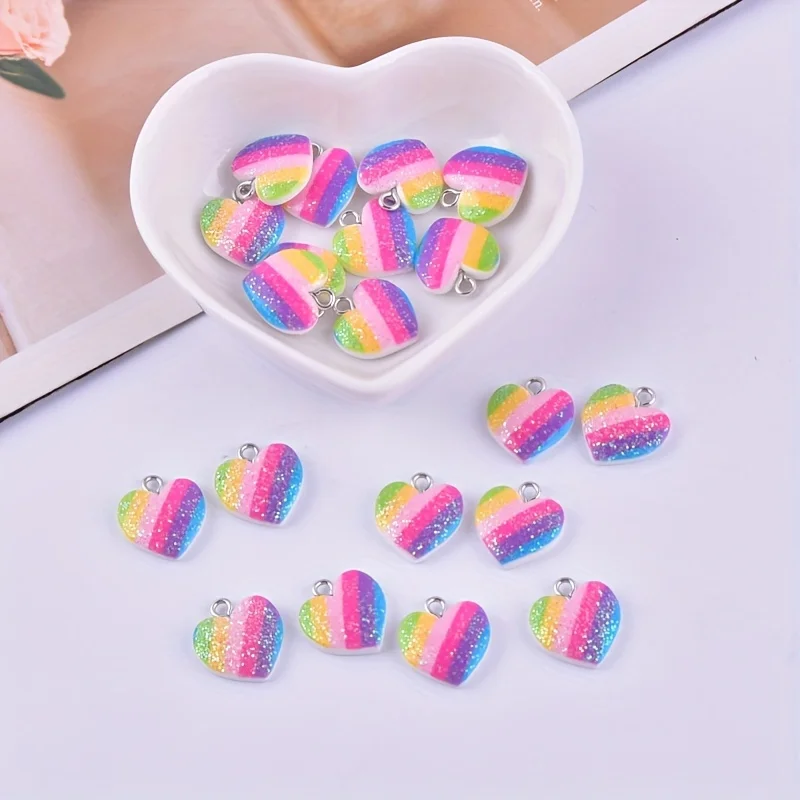 10Pcs Colorful Heart Resin Cha - Resin Art Jewelry Kit recension och pris