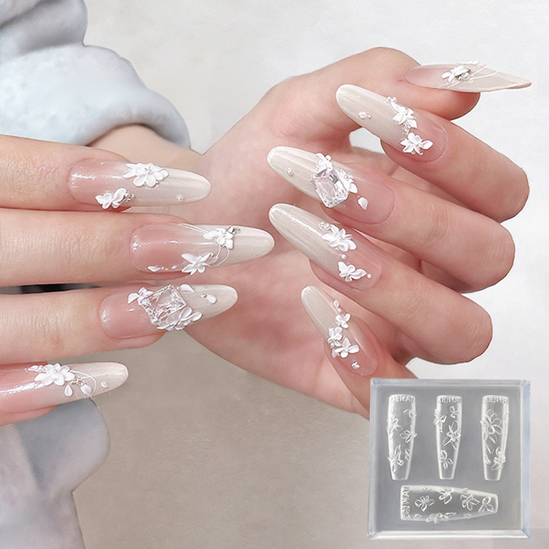 [J] 3D Flowers Nail Mold DIY S - Resin Art Templates Free recension och pris