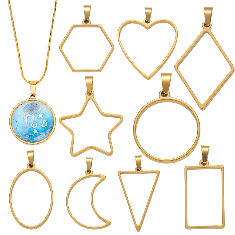 5pcs Stainless Steel Open Back - Resin Art Jewelry Kit recension och pris