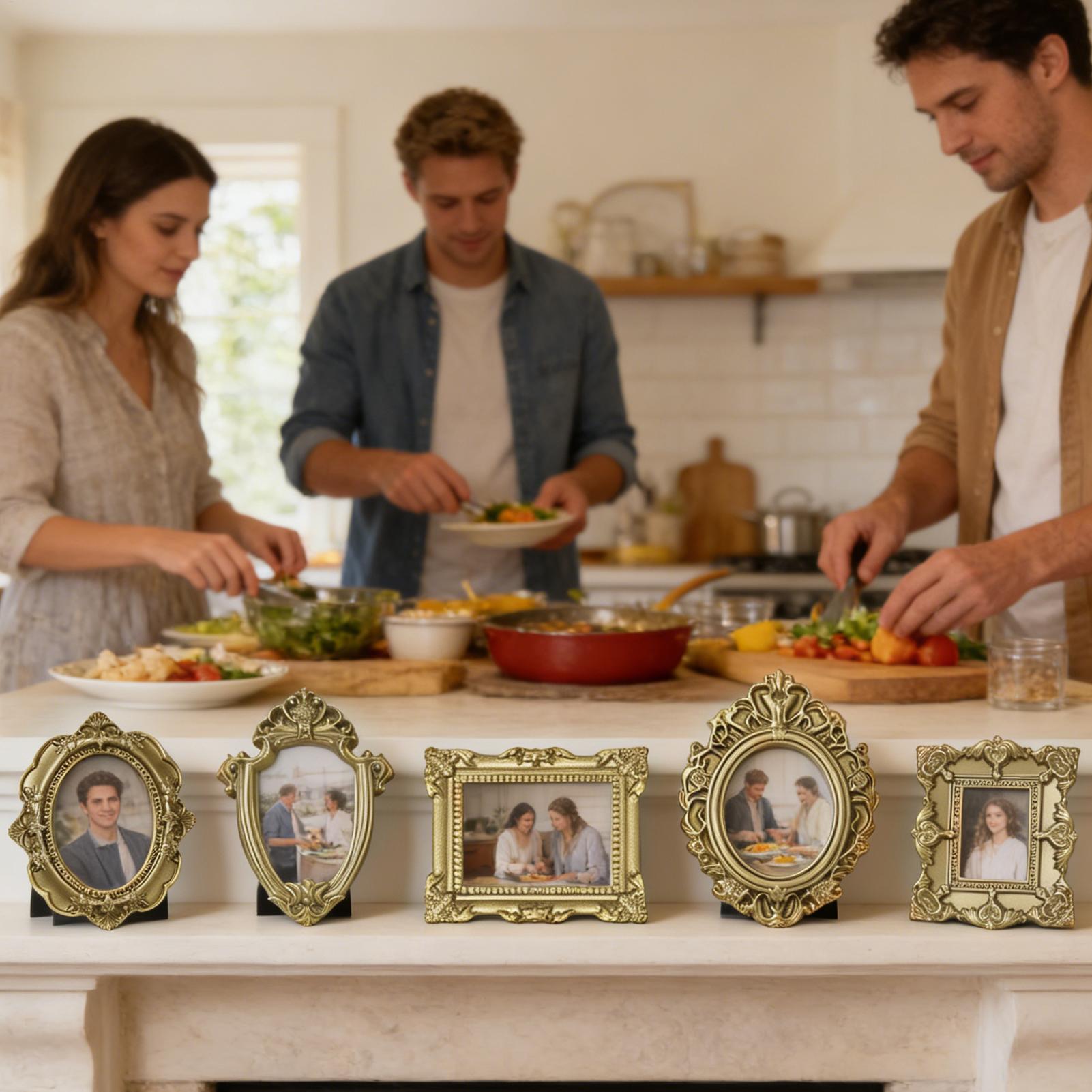 5PCS Gold Vintage Photo Frame  - Resin Art Photo Frame recension och pris