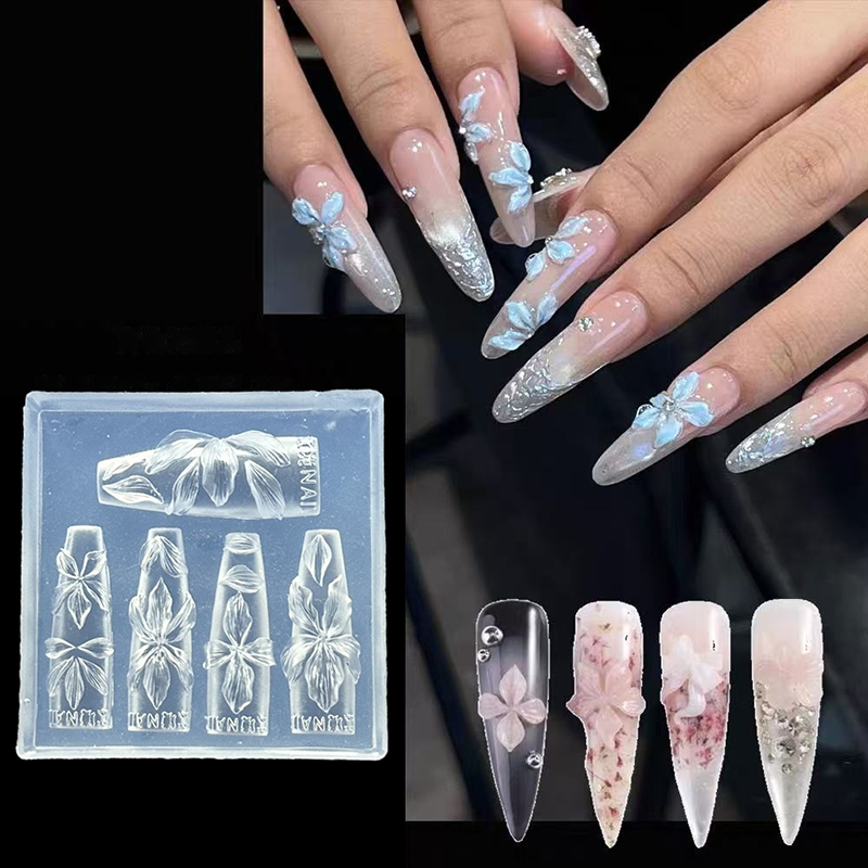 3D Flowers Nail Mold DIY Silic - Resin Art Templates Free recension och pris