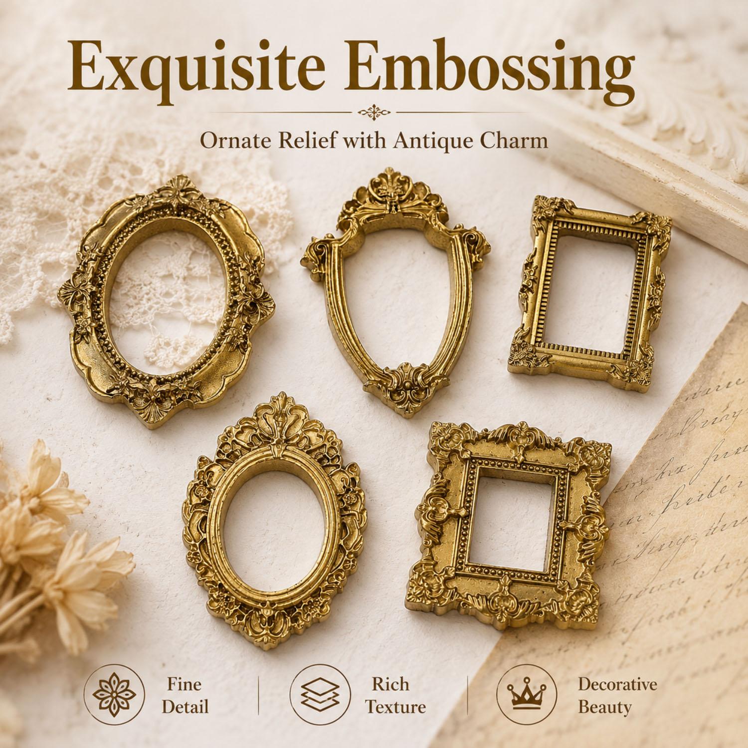 5/20Pcs Vintage Golden Mini Re - Resin Art Photo Frame recension och pris