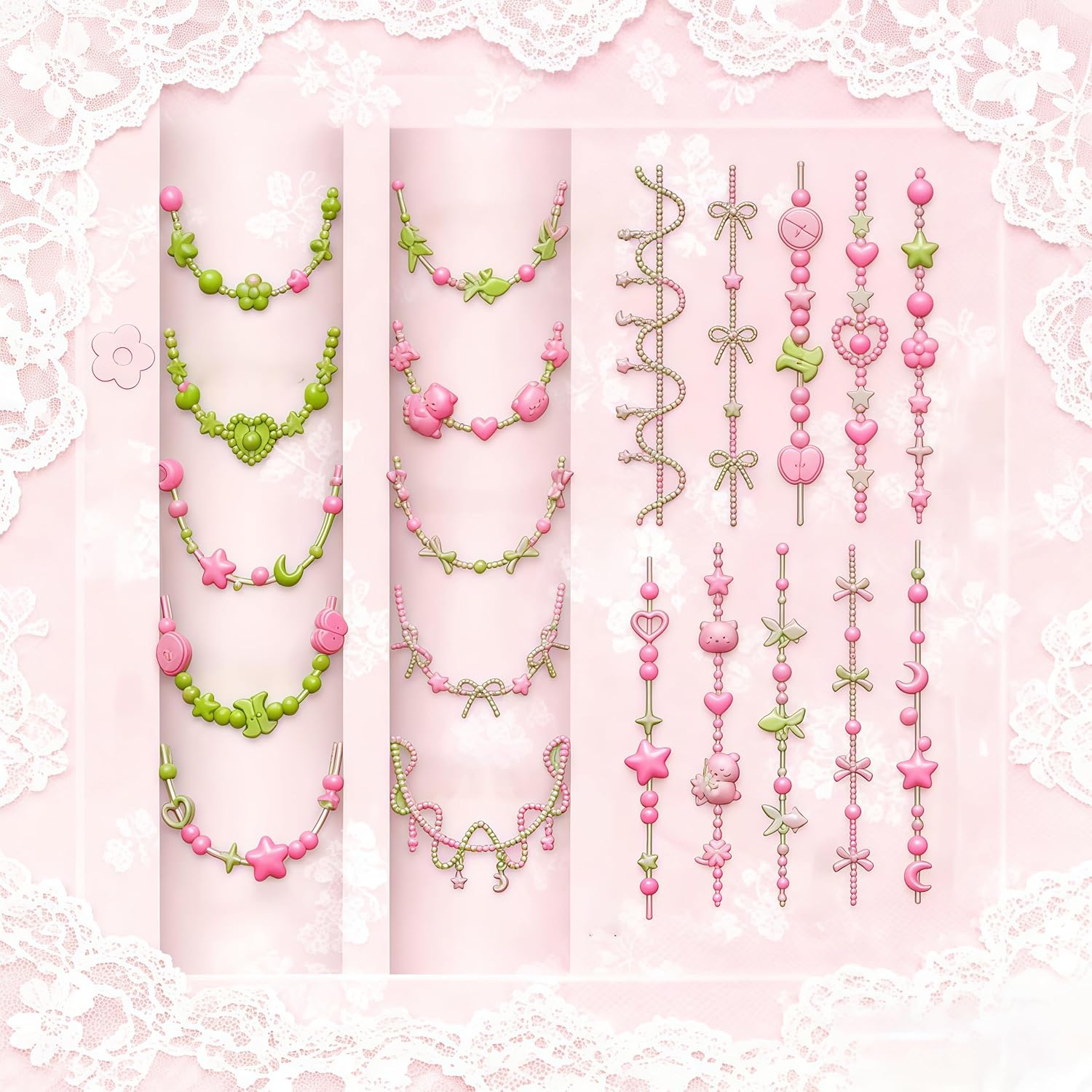 3D Bead Necklace Gel Nail Art  - Resin Art Templates Free recension och pris