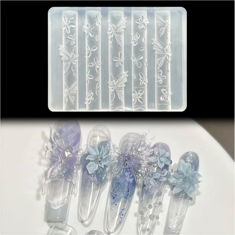 3D Butterfly Flower Gel Nail A - Resin Art Templates Free recension och pris